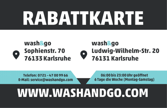 Wash&Go Rabattkarte für Stuttgart Mitte